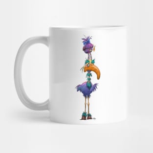 Funky bird and baby Mug